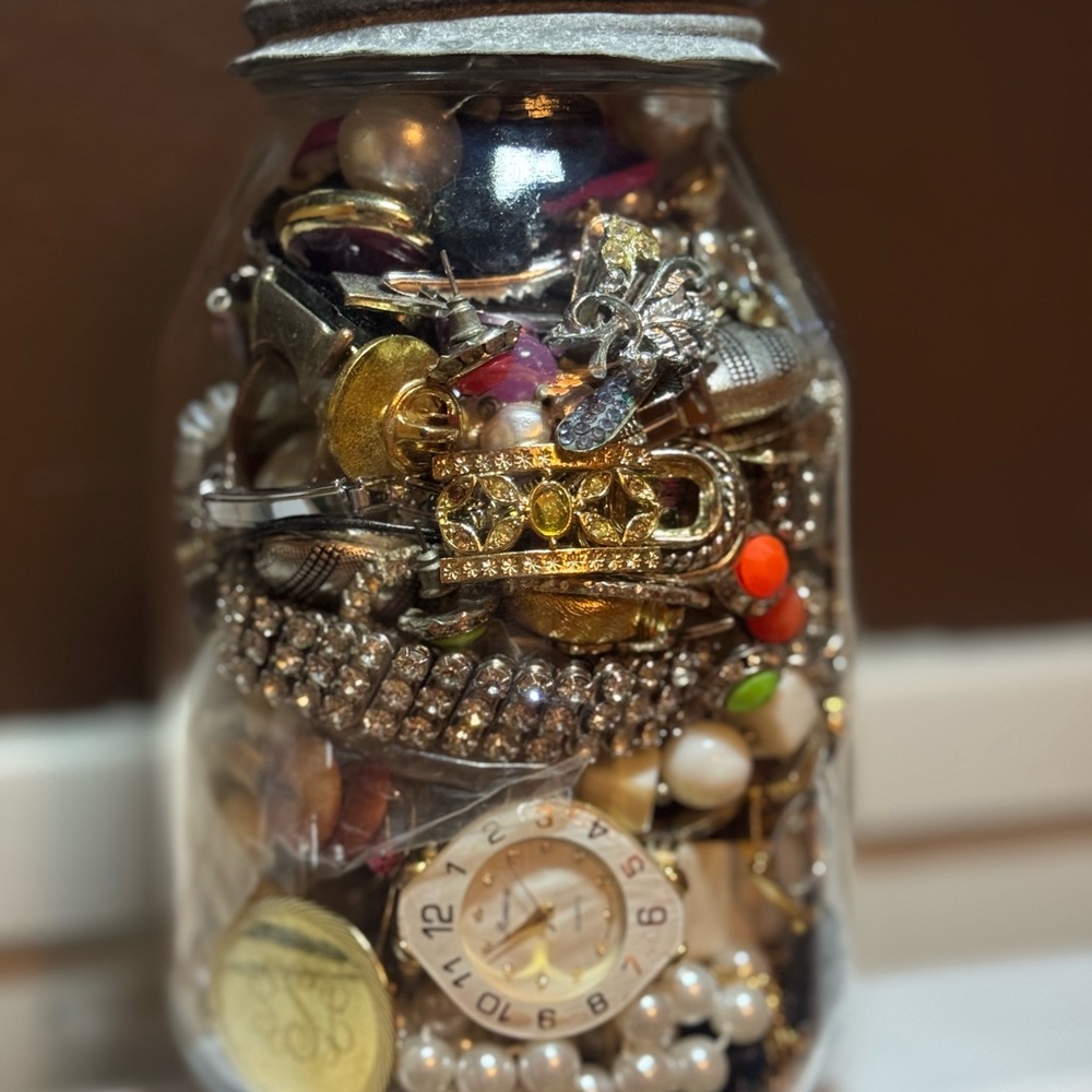 3.2 lbs Vintage Mystery Jewelry Jar
